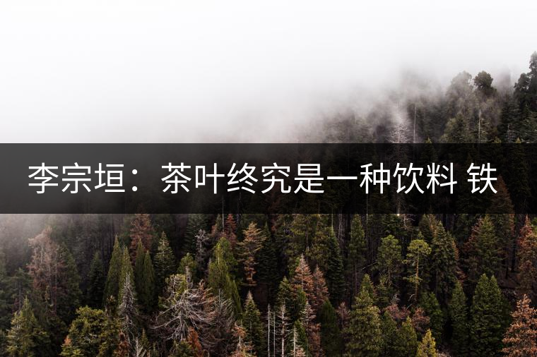 李宗垣：茶葉終究是一種飲料 鐵觀音回歸傳統(tǒng)不能一刀切