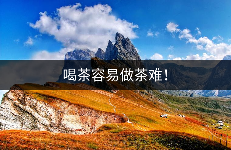 喝茶容易做茶難！