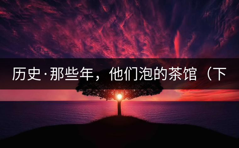 歷史·那些年，他們泡的茶館（下）