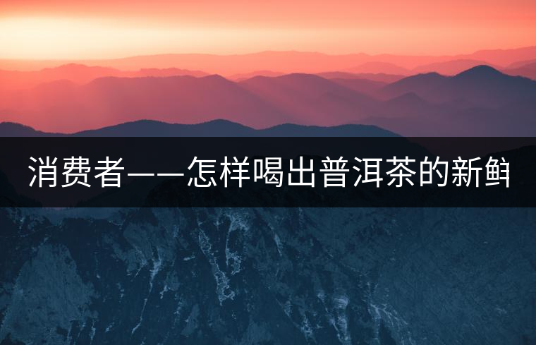 消費(fèi)者——怎樣喝出普洱茶的新鮮？