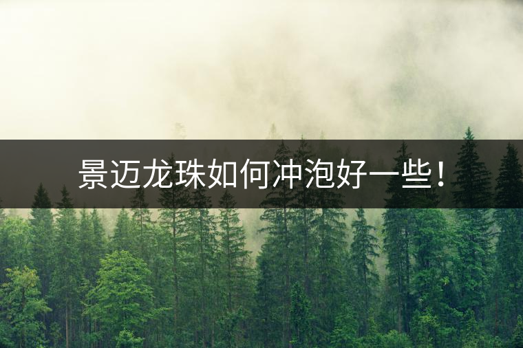 景邁龍珠如何沖泡好一些！