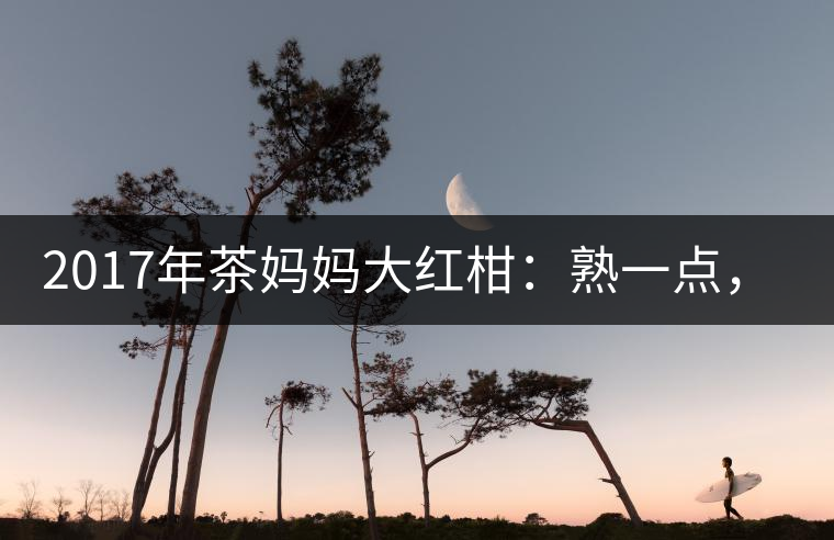 2017年茶媽媽大紅柑：熟一點，更甜潤