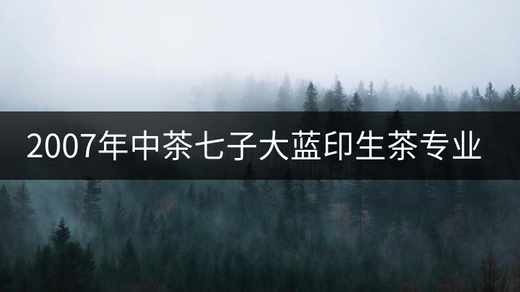 2007年中茶七子大藍印生茶專業(yè)品評