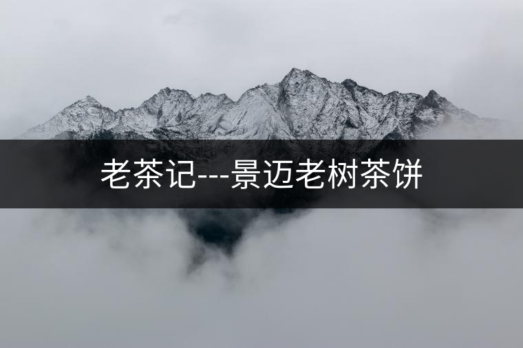 老茶記---景邁老樹茶餅 老茶記---景邁老樹茶餅