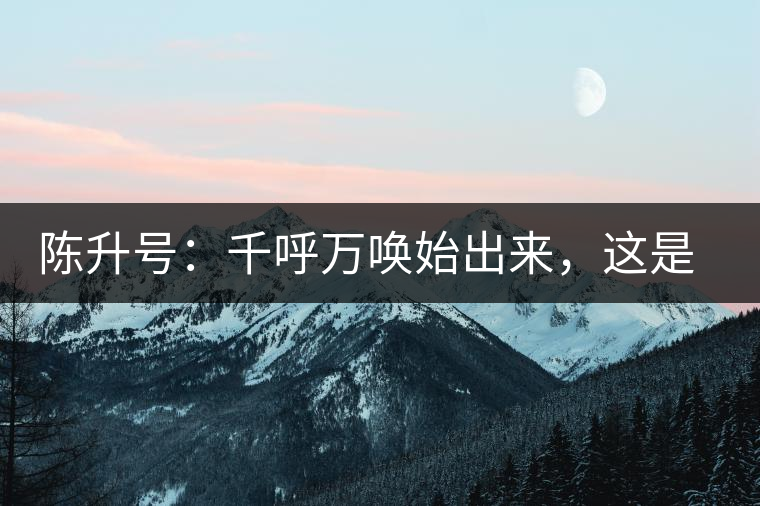 陳升號：千呼萬喚始出來，這是你我的“心翼”