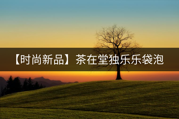 【時(shí)尚新品】茶在堂獨(dú)樂樂袋泡熟茶暖心上市！