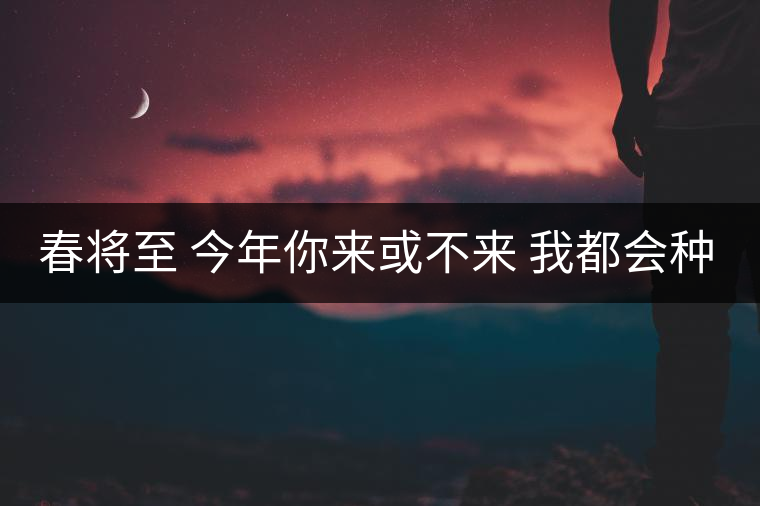春將至 今年你來或不來 我都會種好鮮花 在這里沏茶等你 @ 春將至 今年你來或不來 我都會種好鮮花 在這里沏茶等你 @