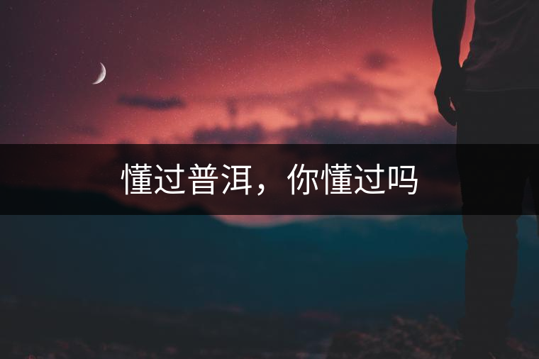 懂過普洱，你懂過嗎
