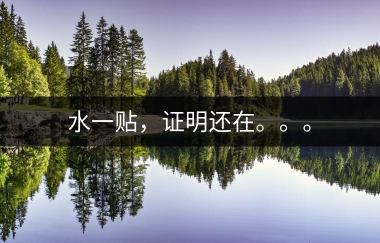 水一貼，證明還在。。。