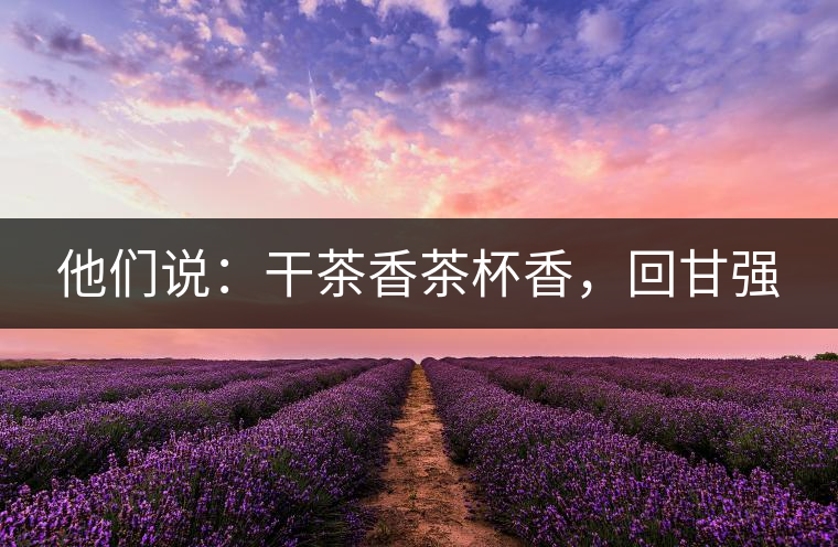他們說：干茶香茶杯香，回甘強