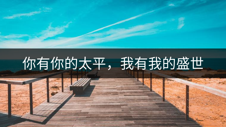 你有你的太平，我有我的盛世