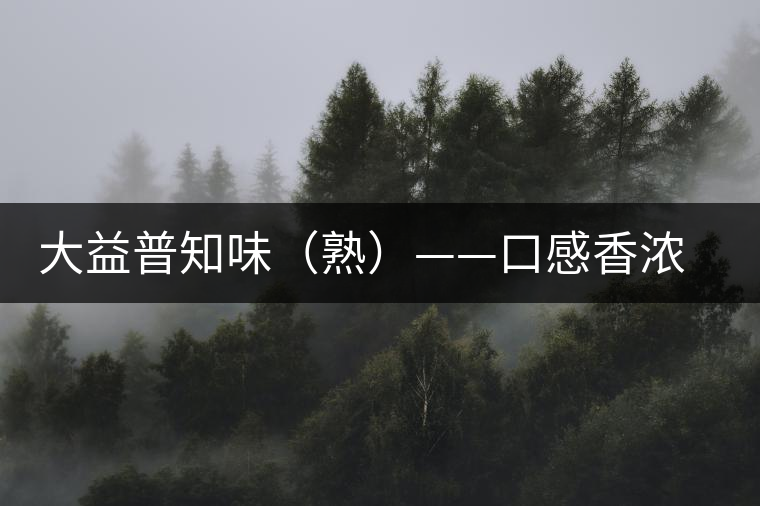 大益普知味（熟）——口感香濃，陳香味足