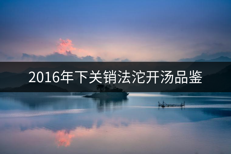 2016年下關(guān)銷法沱開湯品鑒