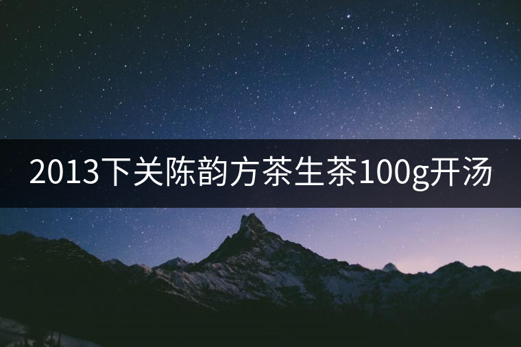2013下關陳韻方茶生茶100g開湯