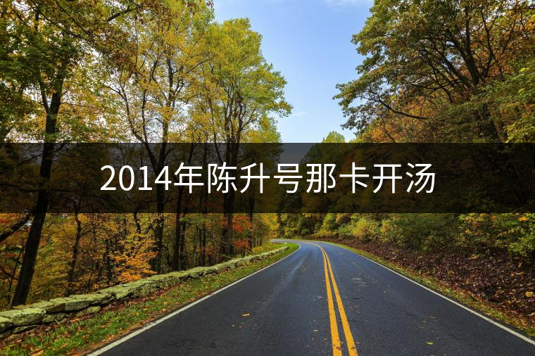 2014年陳升號那卡開湯