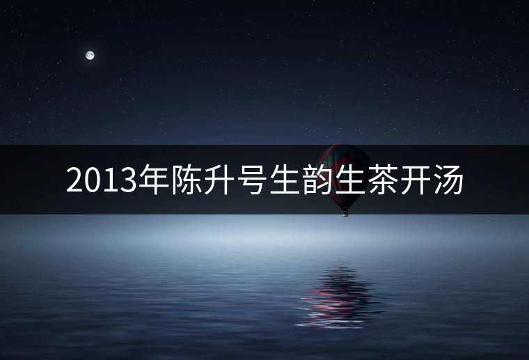 2013年陳升號生韻生茶開湯 2013年陳升號生韻生茶開湯