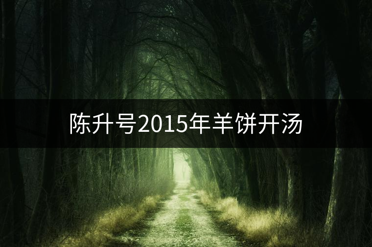 陳升號2015年羊餅開湯