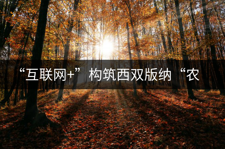 “互聯(lián)網(wǎng)+”構(gòu)筑西雙版納“農(nóng)旅結(jié)合”發(fā)展新模式 “互聯(lián)網(wǎng)+”構(gòu)筑西雙版納“農(nóng)旅結(jié)合”發(fā)展新模式