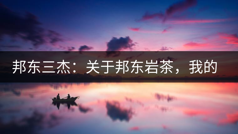 邦東三杰：關(guān)于邦東巖茶，我的一點點想法