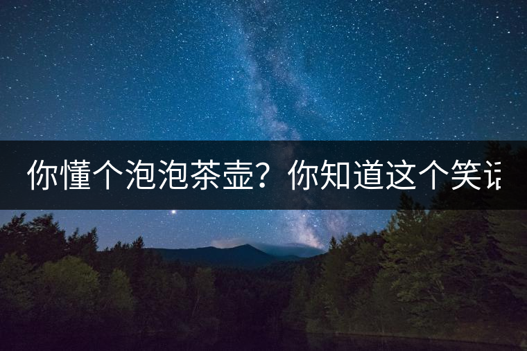 你懂個泡泡茶壺？你知道這個笑話嗎？