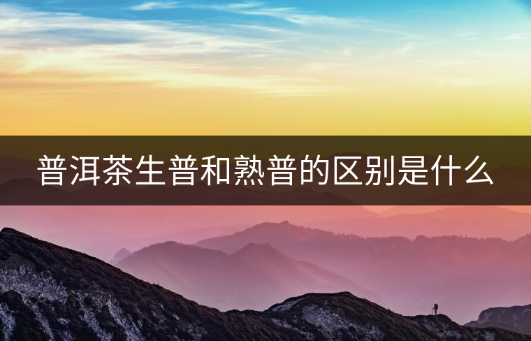 普洱茶生普和熟普的區(qū)別是什么