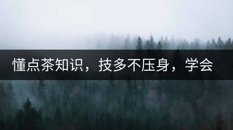 懂點茶知識，技多不壓身，學會這些秒變茶藝高手