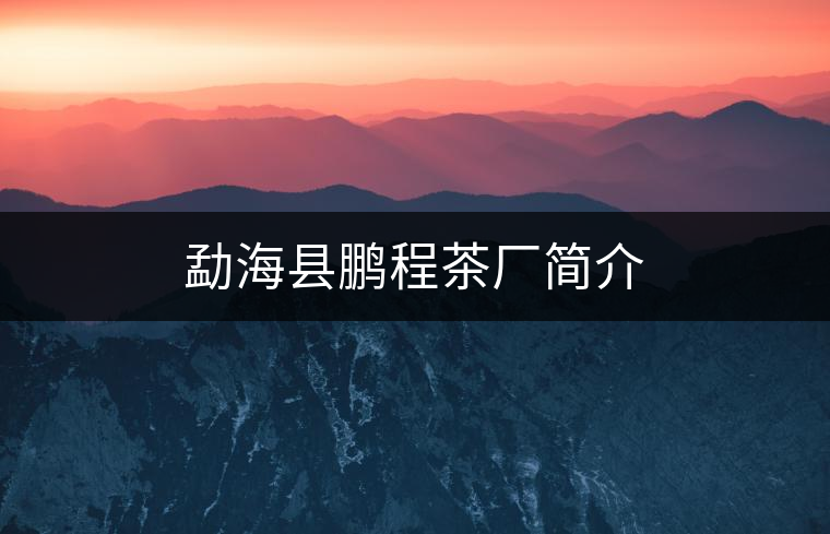 勐??h鵬程茶廠簡介 勐海縣鵬程茶廠簡介