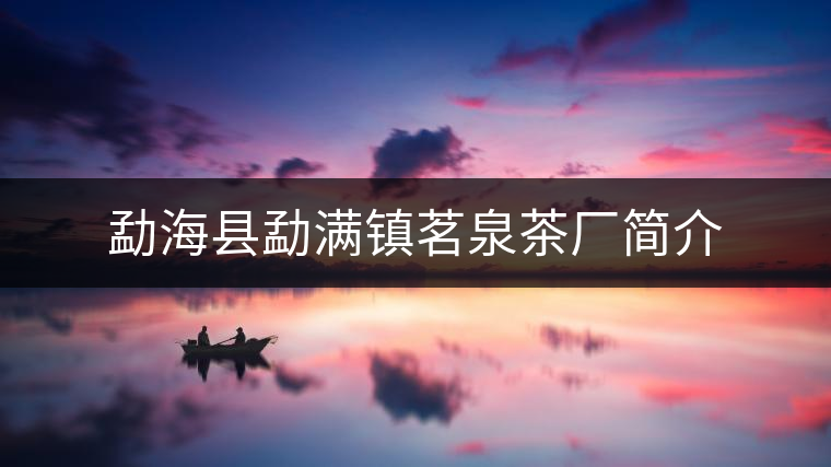 勐海縣勐滿鎮(zhèn)茗泉茶廠簡(jiǎn)介