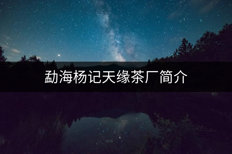 勐海楊記天緣茶廠簡介 勐海楊記天緣茶廠簡介