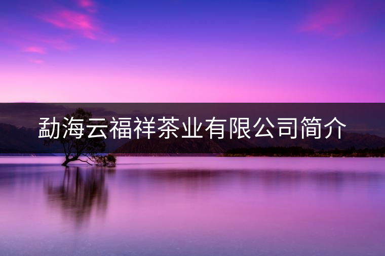 勐海云福祥茶業(yè)有限公司簡介