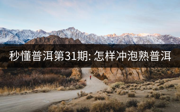 秒懂普洱第31期: 怎樣沖泡熟普洱？