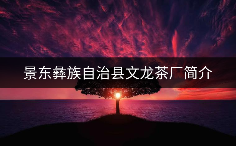 景東彝族自治縣文龍茶廠(chǎng)簡(jiǎn)介