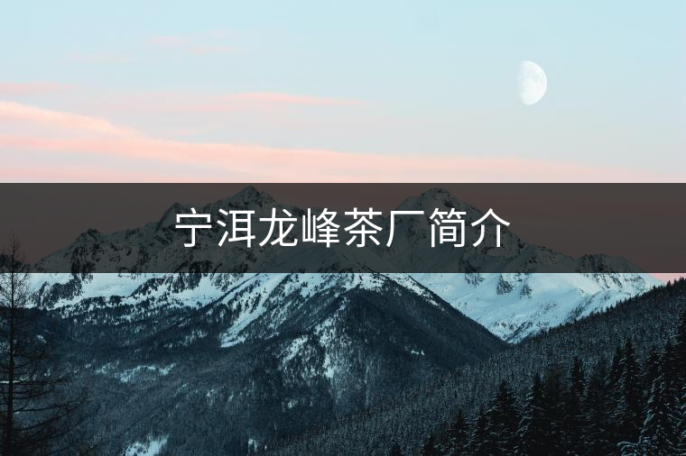 寧洱龍峰茶廠(chǎng)簡(jiǎn)介