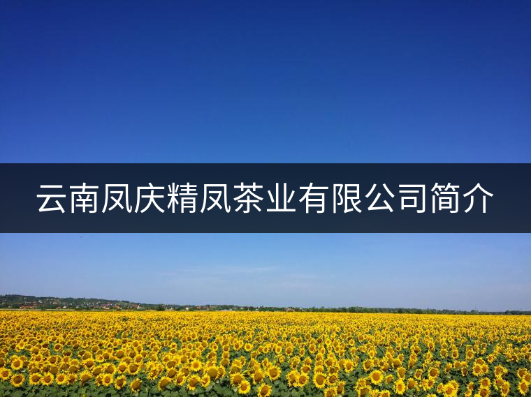 云南鳳慶精鳳茶業(yè)有限公司簡介 云南鳳慶精鳳茶業(yè)有限公司簡介