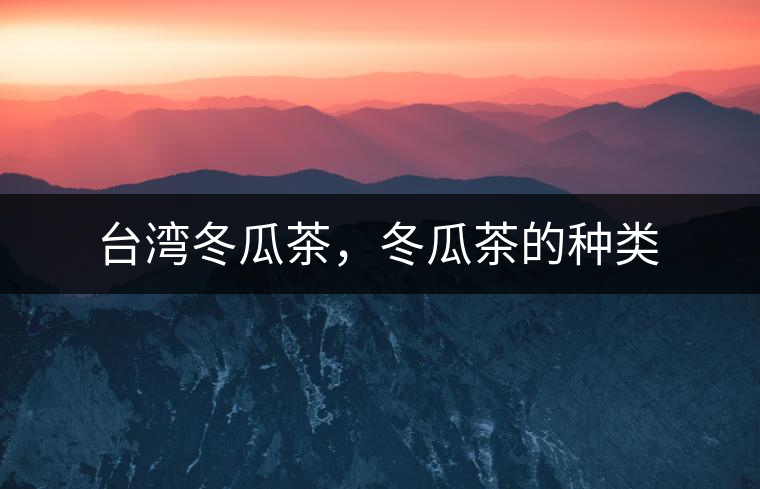 臺灣冬瓜茶，冬瓜茶的種類