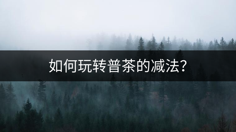 如何玩轉(zhuǎn)普茶的減法？
