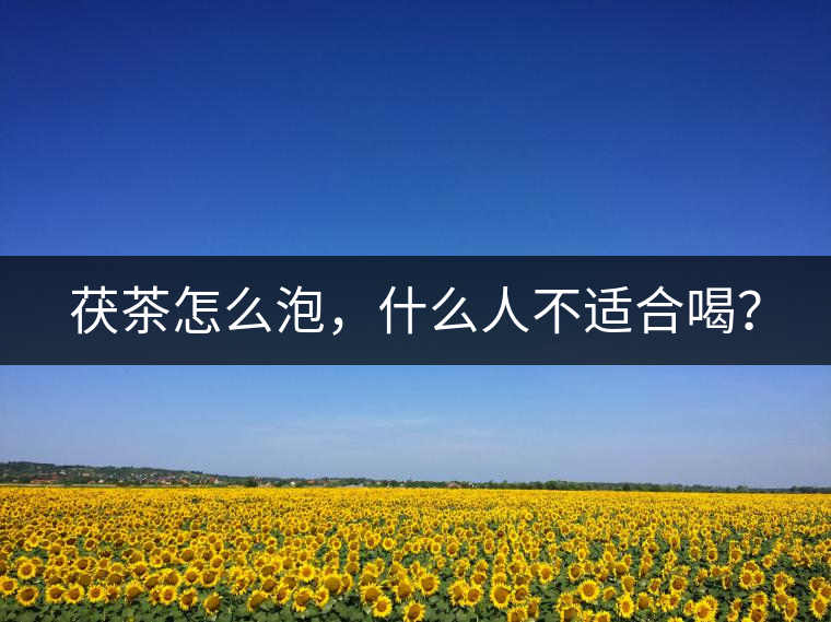茯茶怎么泡，什么人不適合喝？