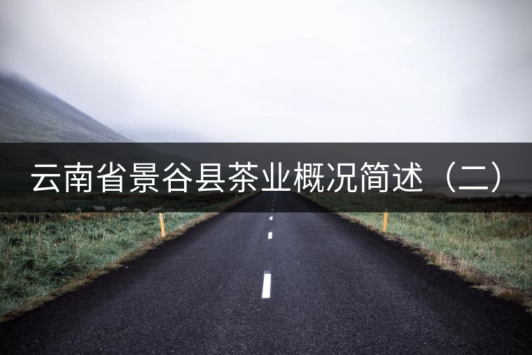 云南省景谷縣茶業(yè)概況簡述（二）