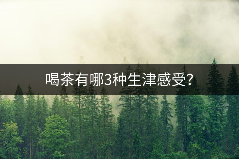喝茶有哪3種生津感受？