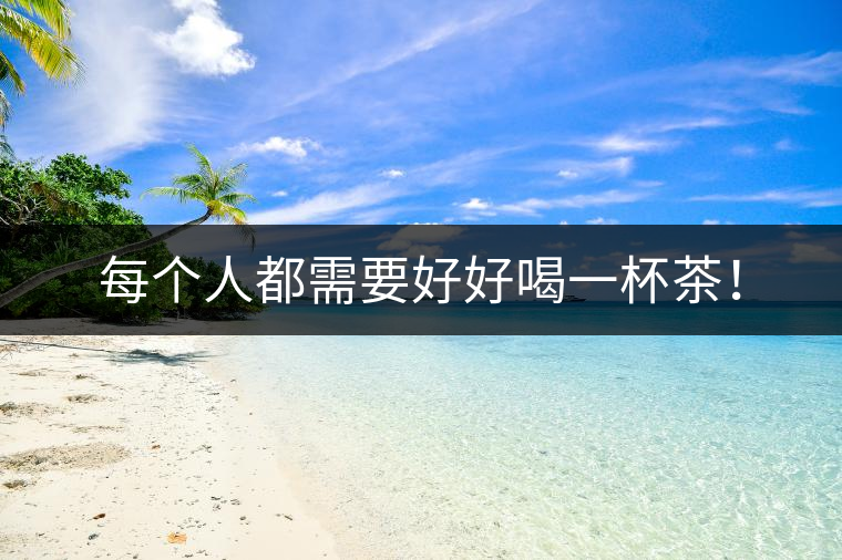 每個人都需要好好喝一杯茶！