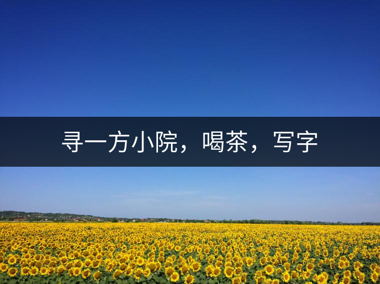 尋一方小院，喝茶，寫字