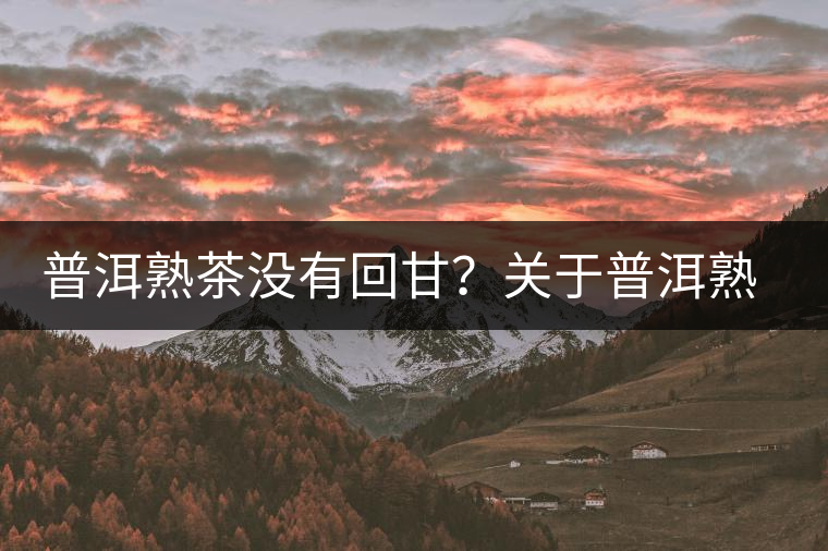 普洱熟茶沒有回甘？關(guān)于普洱熟茶的這些知識你必須知道！