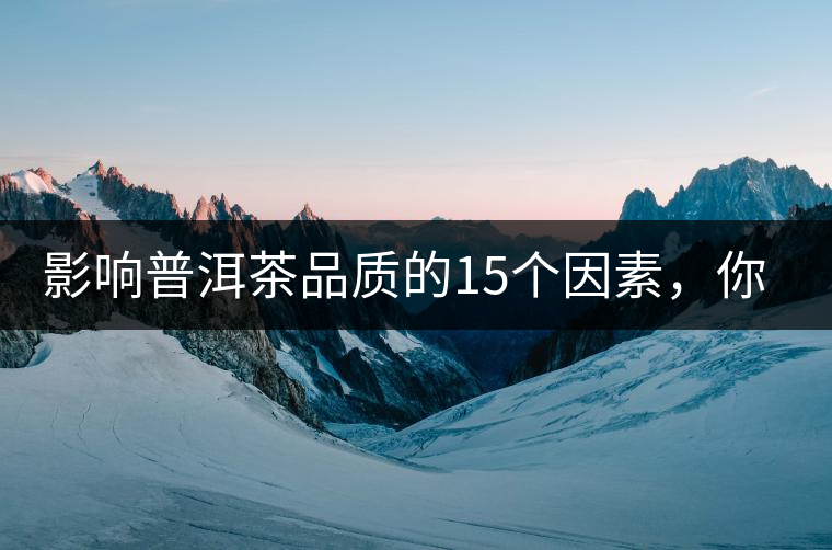 影響普洱茶品質(zhì)的15個(gè)因素，你知道幾個(gè)？