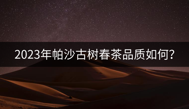 2023年帕沙古樹春茶品質(zhì)如何？