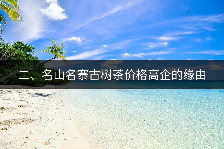 二、名山名寨古樹茶價格高企的緣由