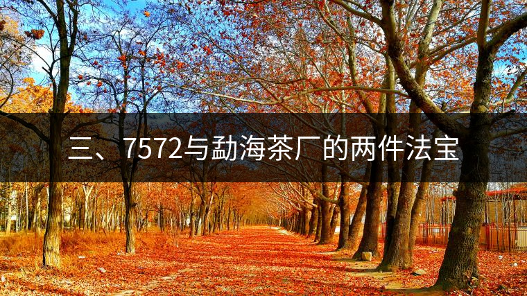 三、7572與勐海茶廠的兩件法寶