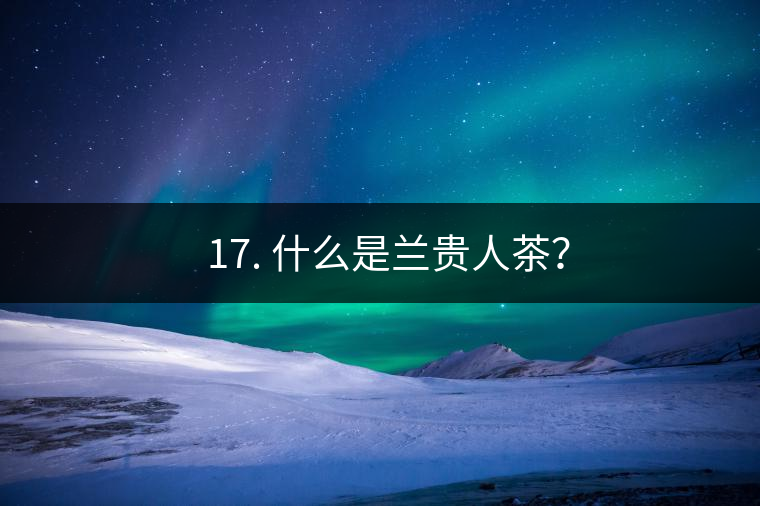 ? 17. 什么是蘭貴人茶？